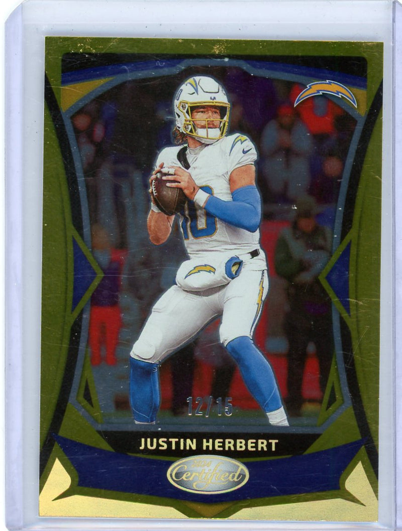 Justin Herbert 2024 Panini Certified gold mirror 