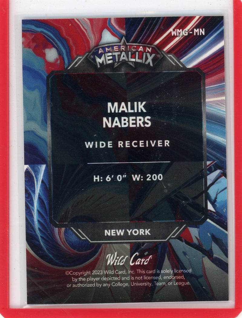 Malik Nabers 2023 Wild Card American Metallix rookie card 