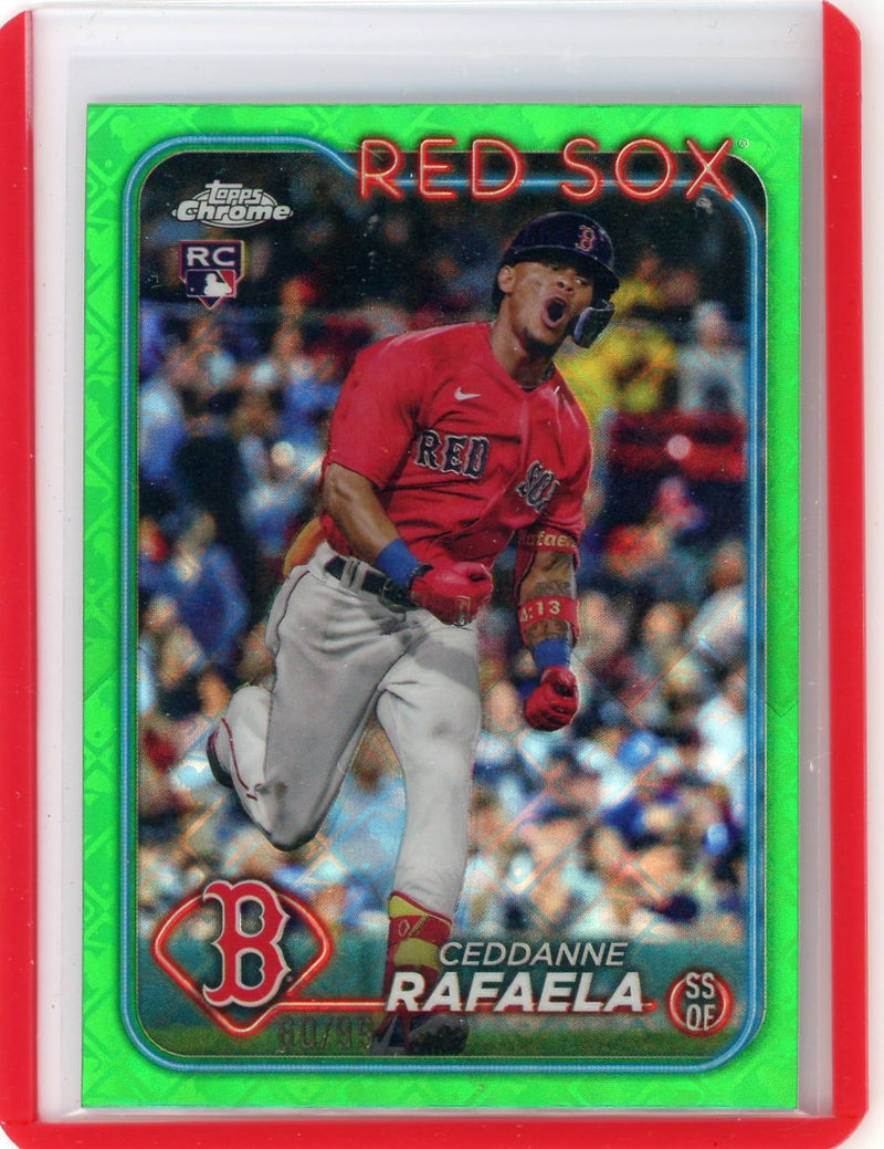 Ceddanne Rafaela 2024 Topps Chrome Logofractor green ref. rookie card 