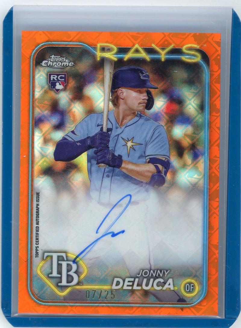 Jonny DeLuca 2024 Topps Chrome Logofractor autograph orange ref. rookie card 