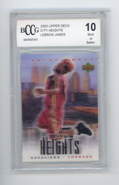 LeBron James 2003 Upper Deck City Heights rookie card BCCG 10