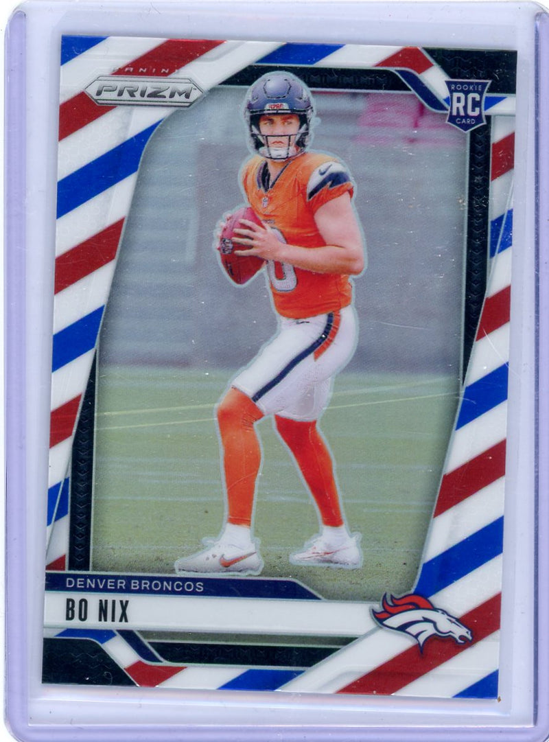 Bo Nix 2024 Panini Prizm RWB prizm rookie card