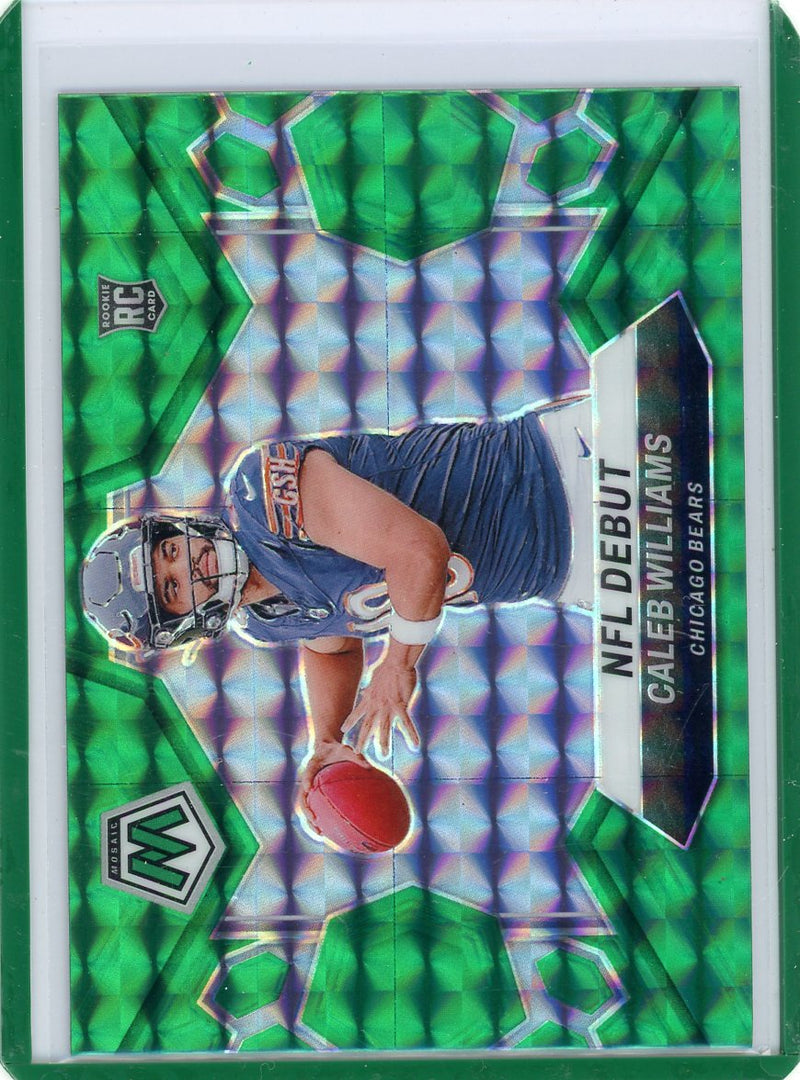 Caleb Williams 2024 Panini Mosaic NFL Debut green mosaic prizm rookie card