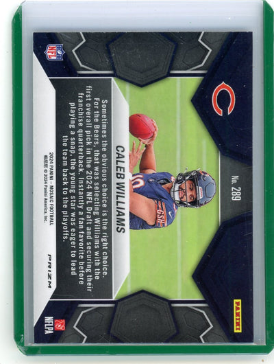 Caleb Williams 2024 Panini Mosaic NFL Debut green mosaic prizm rookie card