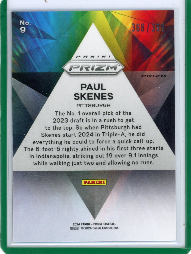 Paul Skenes 2024 Panini Prizm Prizmatic orange pulsar prizm rookie card 