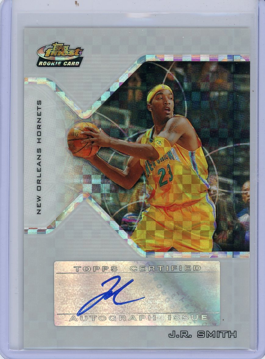 JR Smith 2005 Topps Finest X-Fractor autograph rookie card #'d 010/129