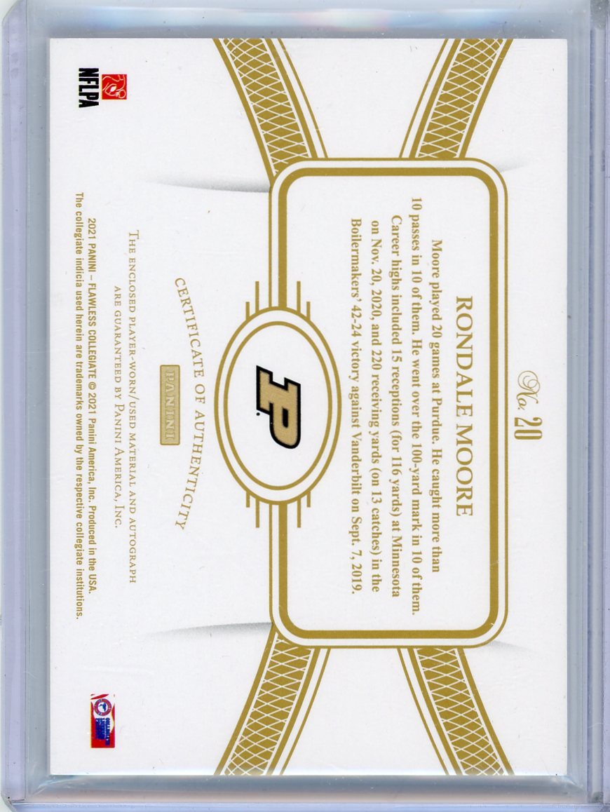 Rondale Moore 2021 Panini Flawless Collegiate game-used relic autograph rookie card #'d 04/25