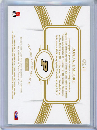 Rondale Moore 2021 Panini Flawless Collegiate game-used relic autograph rookie card #'d 04/25