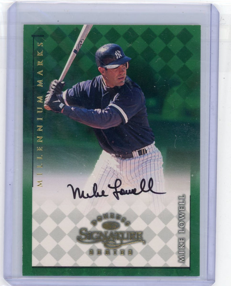 Mike Lowell 1998 Donruss Signature Series Millenium Marks Green Auto 