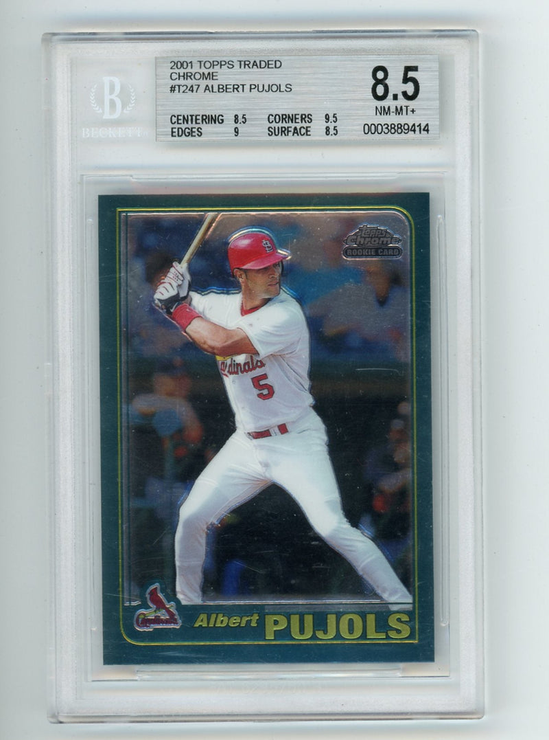 Albert Pujols 2001 Topps Traded Chrome rookie card BGS 8.5