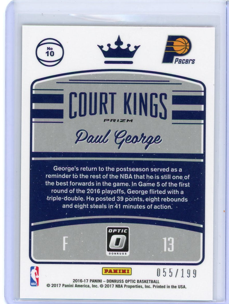 Paul George 2016-17 Panini Donruss Optic Court Kings bronze prizm 