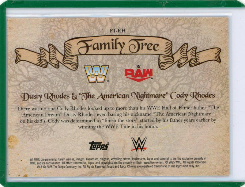 Cody Rhodes Dusty Rhodes 2025 Topps Chrome WWE Family Tree SP