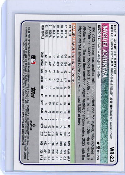 Miguel Cabrera 2023 Topps Big League gold foil #'d 23/50