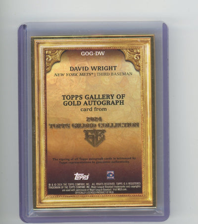 David Wright 2024 Topps Gilded Gold Frame autograph #'d 03/10