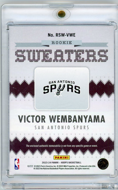 Victor Wembanyama 2023-24 Panini NBA Hoops Rookie Sweaters relic