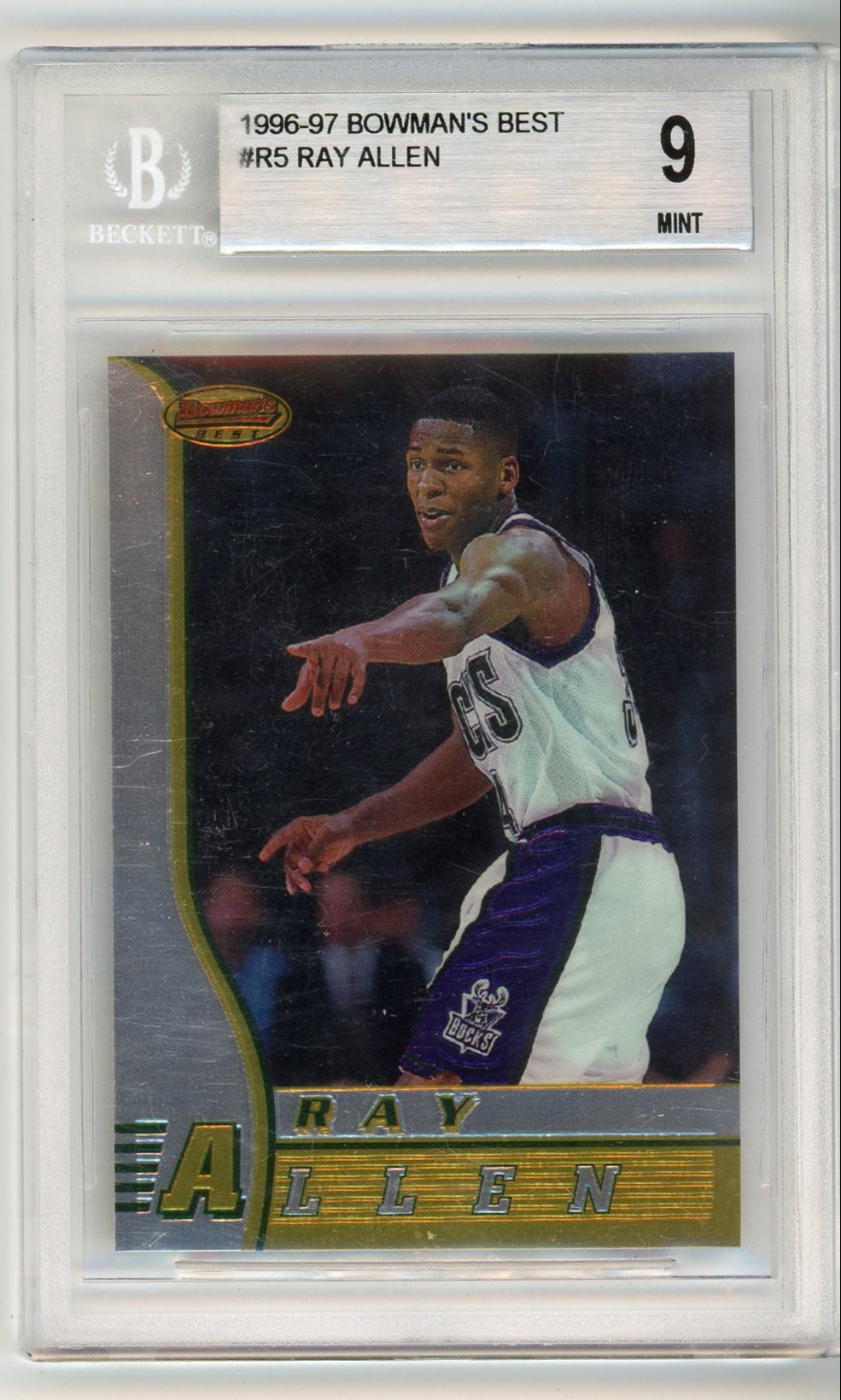 Ray Allen 1996-97 Bowman's Best rookie card #R5 BGS 9