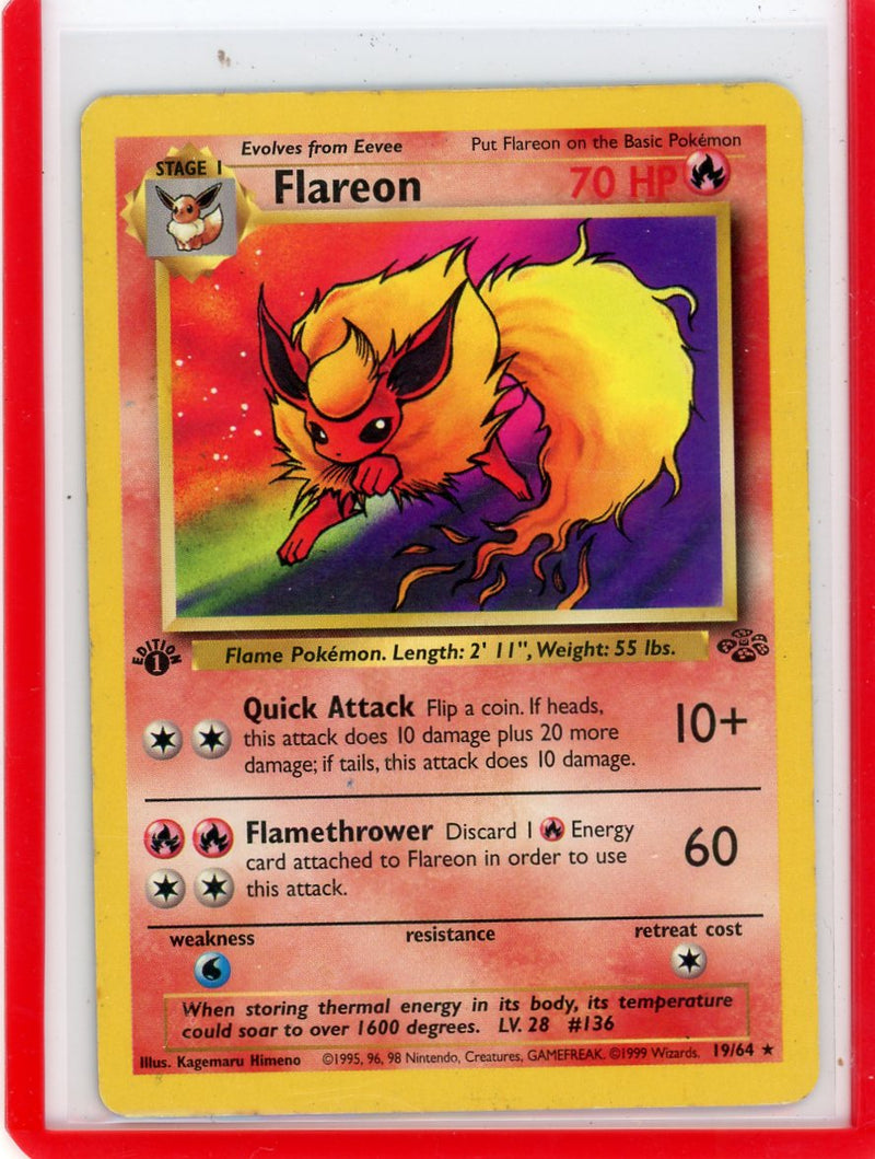 Flareon 1999 Pokemon Jungle 1st Edition rare non holo 19/64 HP