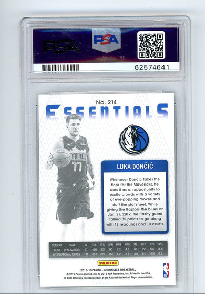 Luka Doncic 2018 Panini Chronicles rookie card #214 PSA 9