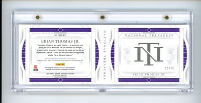 Brian Thomas Jr. 2024 Panini National Treasures Rookie Materials Signature booklet #'d 15/25