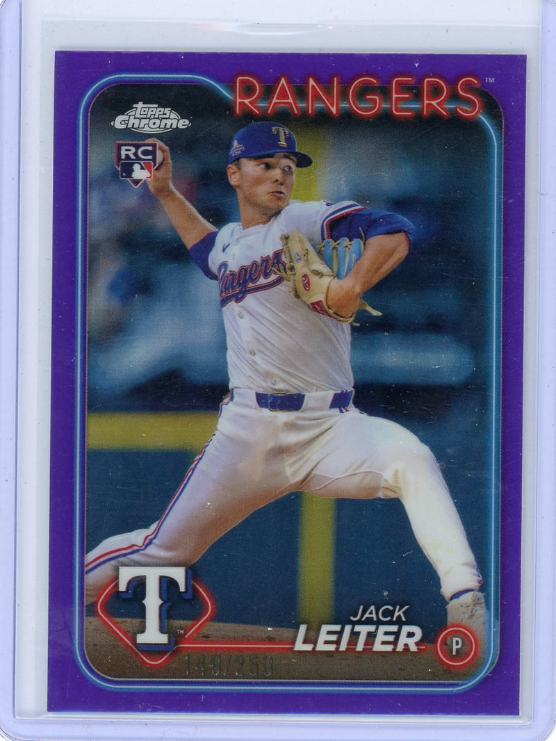 Jack Leiter 2024 Topps Chrome Update purple ref. rookie card 