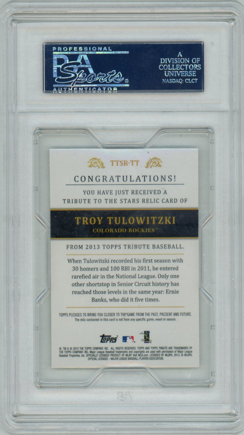 Troy Tulowitzki 2013 Topps Tribute Stars relic 