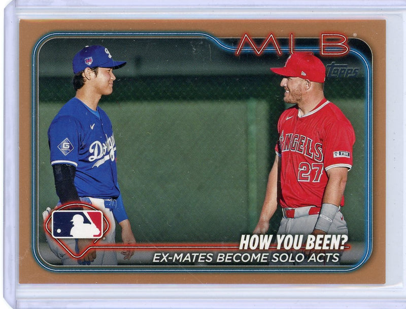 Shohei Ohtani Mike Trout "Ex-Mates Become Solo Acts" 2024 Topps Update gold 