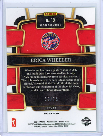 Erica Wheeler 2024 Panini Select WNBA light green prizm #'d 39/75