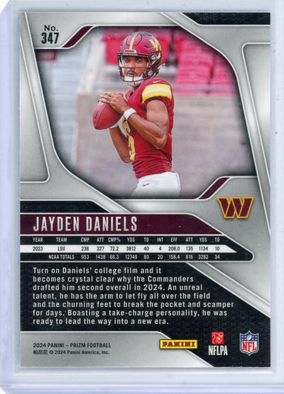 Jayden Daniels 2024 Panini Prizm rookie card