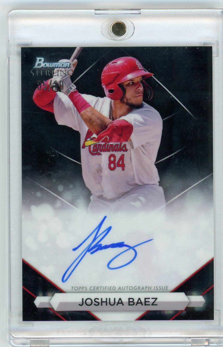 Joshua Baez 2023 Bowman Sterling black refractor autograph #'d 05/10