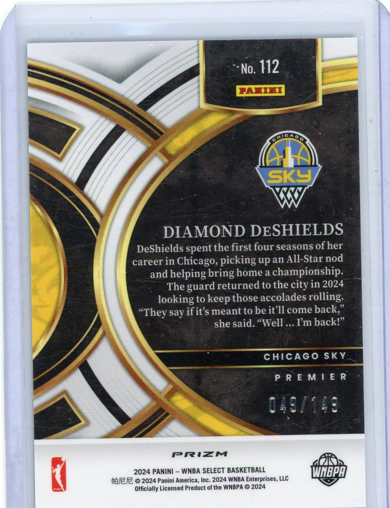 Diamond DeShields 2024 Panini Select WNBA purple prizm 