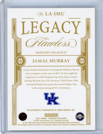 Jamal Murray 2021 Panini Flawless Legacy Autographs silver auto #'d 23/25