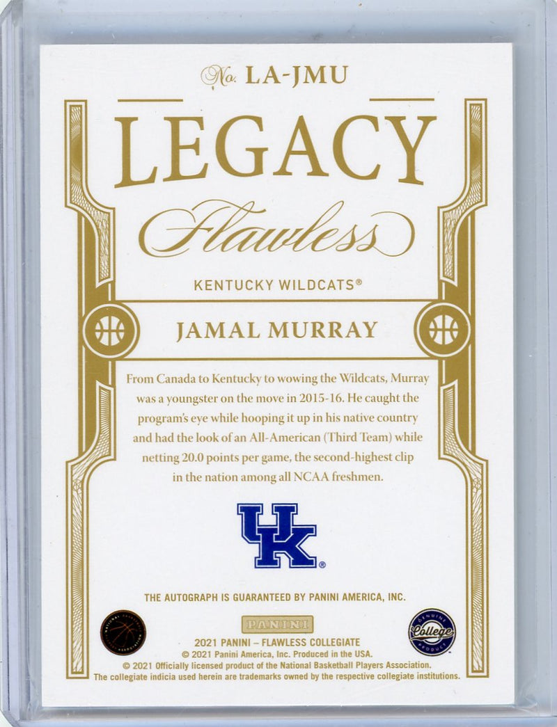 Jamal Murray 2021 Panini Flawless Legacy Autographs silver auto 