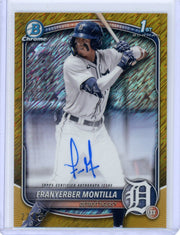 Franyerber Montilla 2025 1st Bowman Chrome gold shimmer ref. auto #'d 22/50