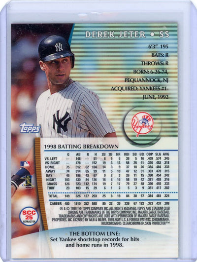 Derek Jeter 1999 Topps Stadium Club Chrome refractor #SCC25