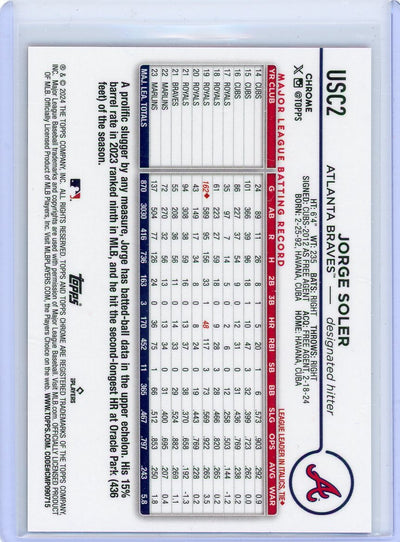 Jorge Soler 2024 Topps Chrome Update Orange/Black lava lamp ref. #'d 06/15