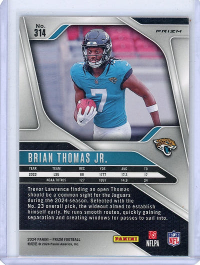 Brian Thomas Jr. 2024 Panini Prizm orange disco prizm rookie card