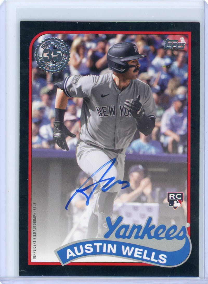 Austin Wells 2024 Topps 1989 35th Anniversary autograph rookie card black 