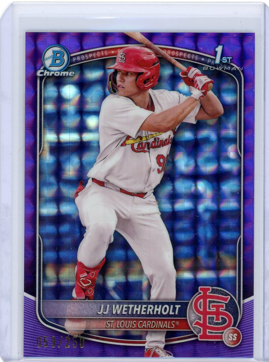 JJ Wetherholt 2025 1st Bowman Chrome purple geometric ref. #'d 059/250