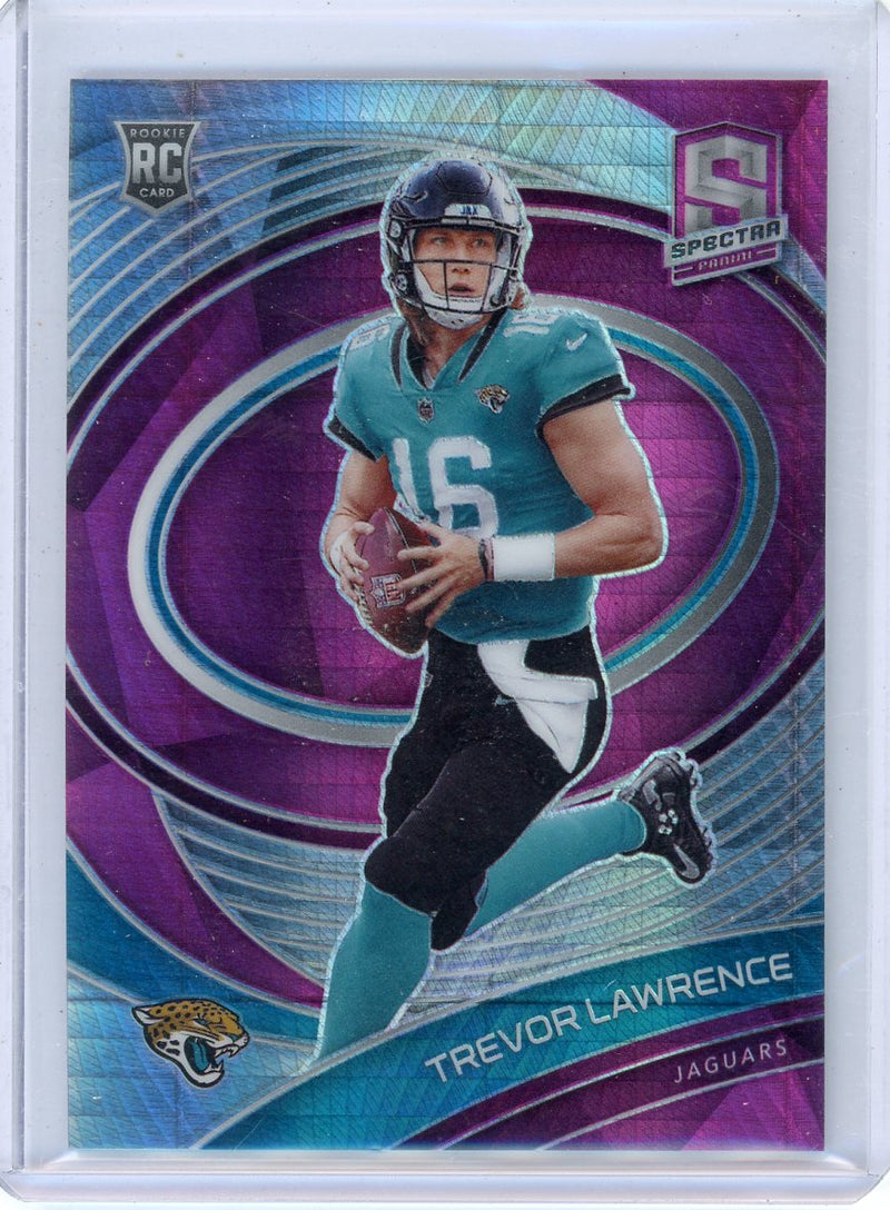 Trevor Lawrence 2021 Panini Spectra pink neon prizm rookie card 