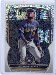 Jackson Chourio 2023 Bowman Chrome mini diamond #'d 100/299