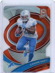 D'Andre Swift 2021 Panini Spectra orange neon prizm die-cut #'d 08/10