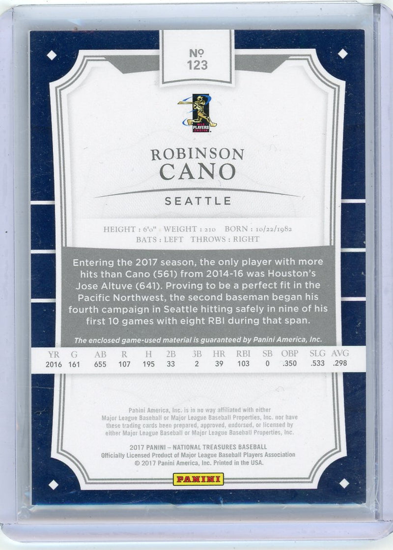 Robinson Cano 2017 Panini National Treasures relic gold 