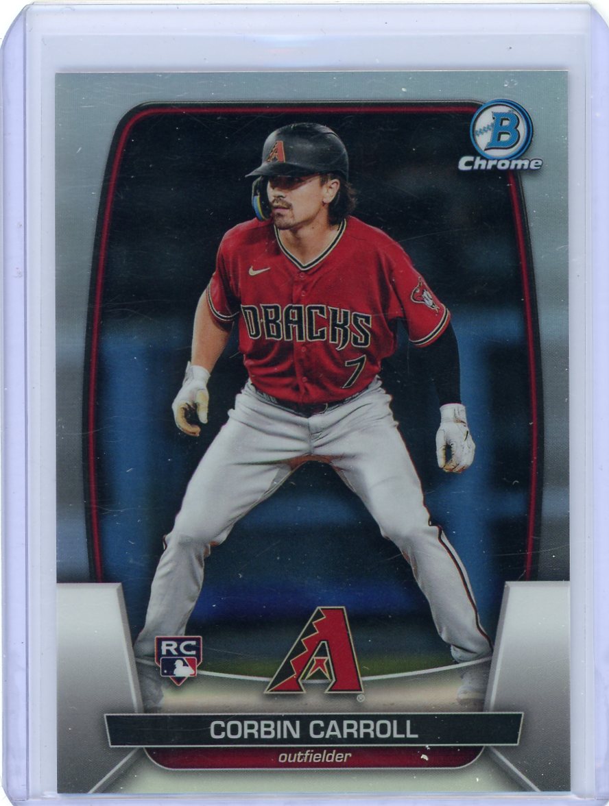 Corbin Carroll 2023 Bowman Chrome refractor rookie card #'d 054/499