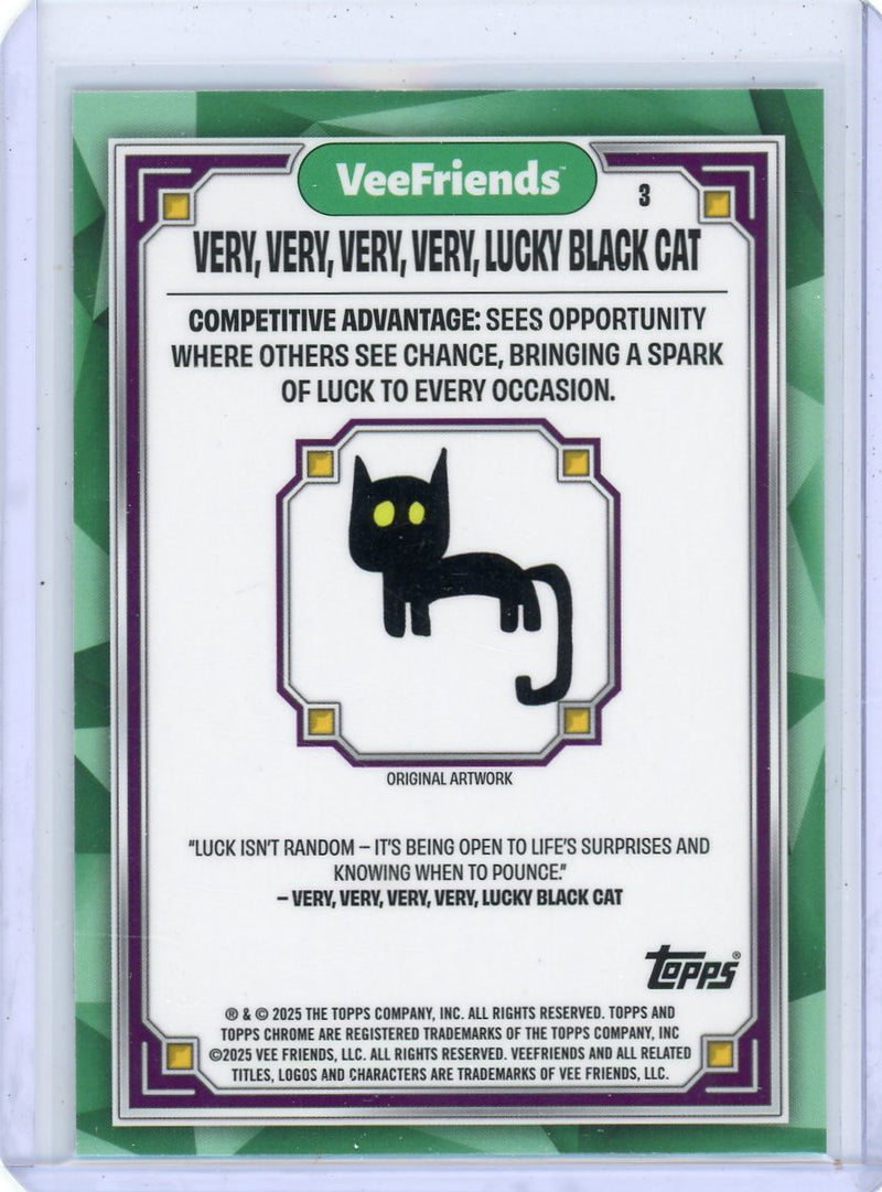 Very, Very, Very, Very Lucky Black Cat 2025 Topps Chrome VeeFriends Yellow Eyes