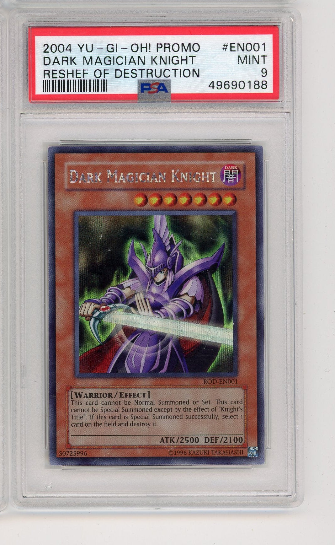 Dark Magician Knight 2004 Yu-Gi-Oh Reshef of Destruction Promo #EN001 PSA 9