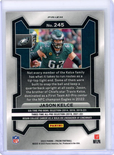 Jason Kelce 2023 Panini Prizm Red Sparkle SP