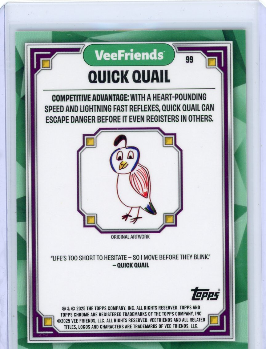 Quick Quail 2025 Topps Chrome VeeFriends gold refractor #'d 32/50