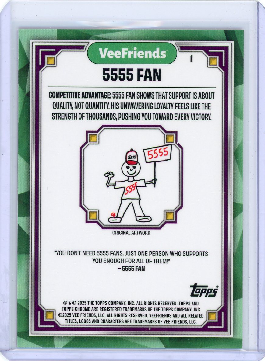 5555 Fan 2025 Topps Chrome VeeFriends pink refractor #'d 30/75
