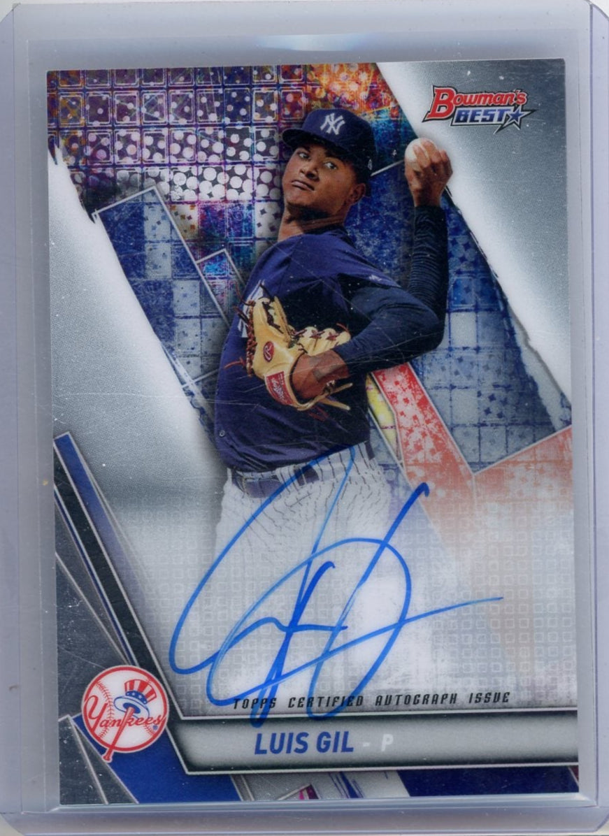 Luis Gil 2019 Bowman's Best prospect autograph