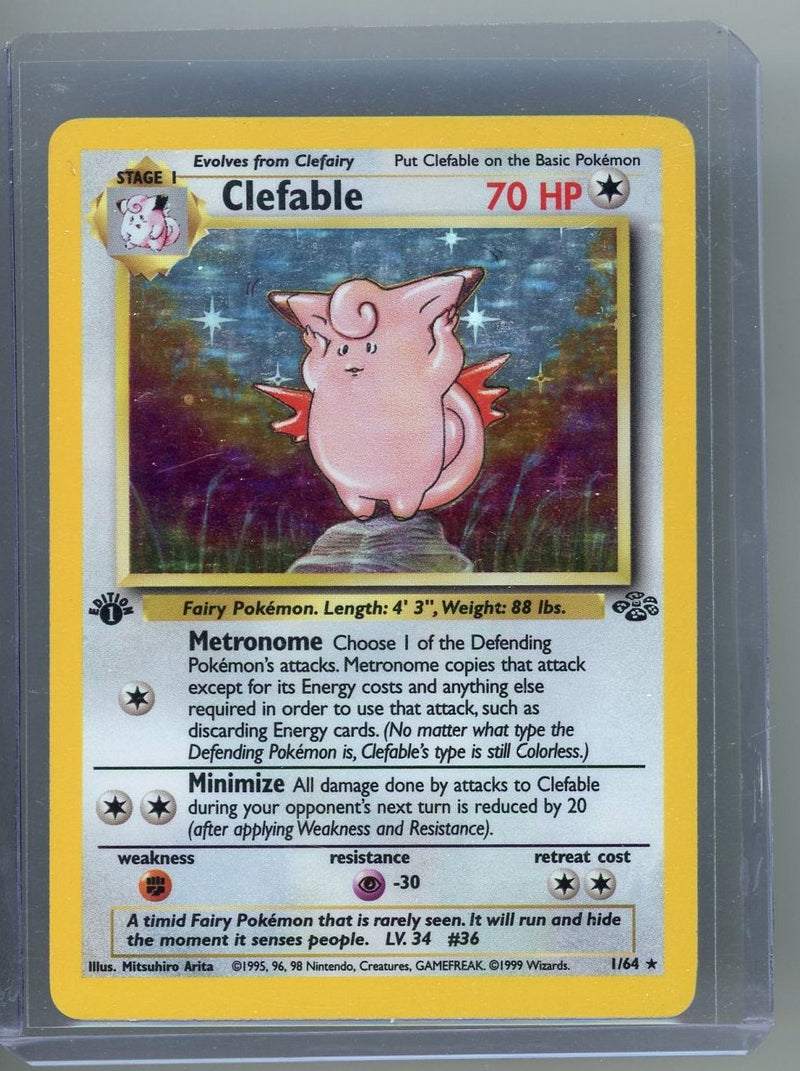 Clefable 1999 Pokemon 1st Edition rare holo 1/64 played